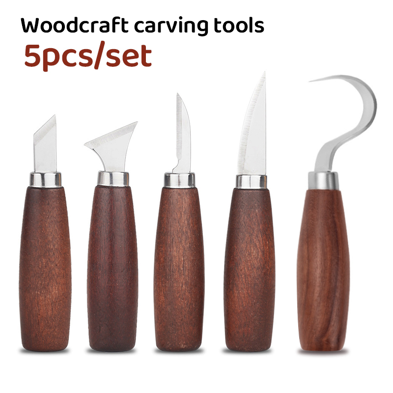 Wood Chisel Set - 5 pçs ferramentas para escultura em