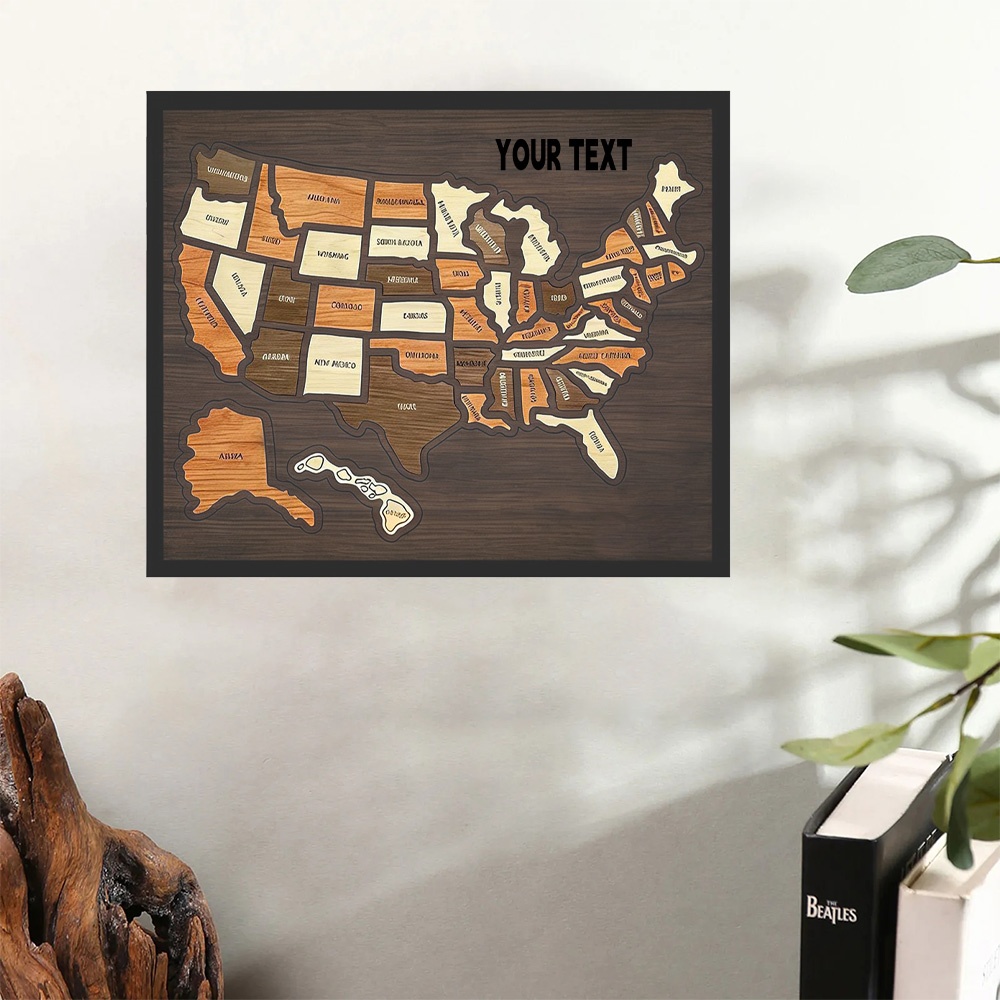 Woodworking Usa - Quebra-cabeça de mapa dos EUA em