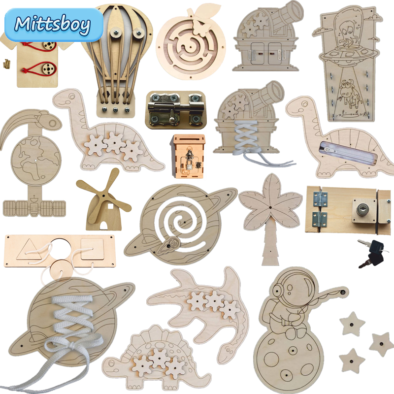 Woodworking Usa - Montessori ocupado placa acessórios brinquedos de
