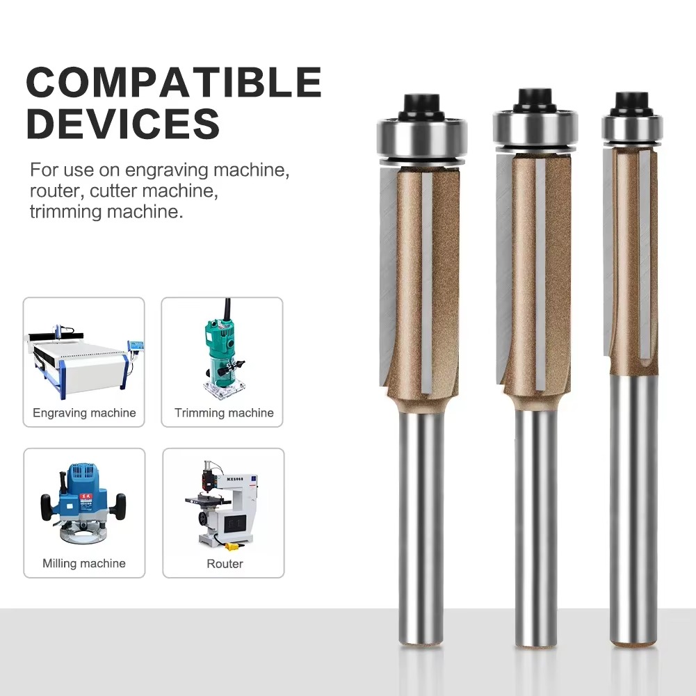 1 pc 6mm 1/4in haste z3 flush  - Woodworking Nc avaliação e preço